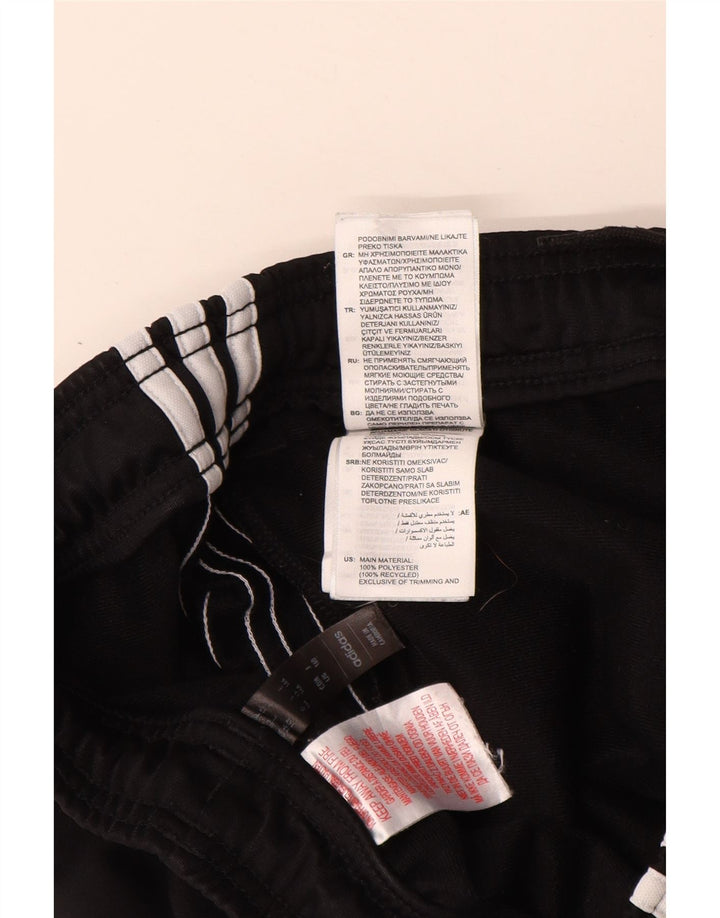 ADIDAS Boys Tracksuit Trousers 13-14 Years Black Polyester