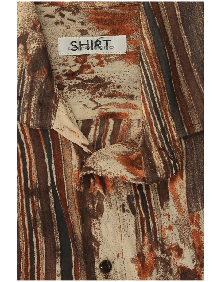 Sonny Bono Mens Shirt Medium Brown Striped
