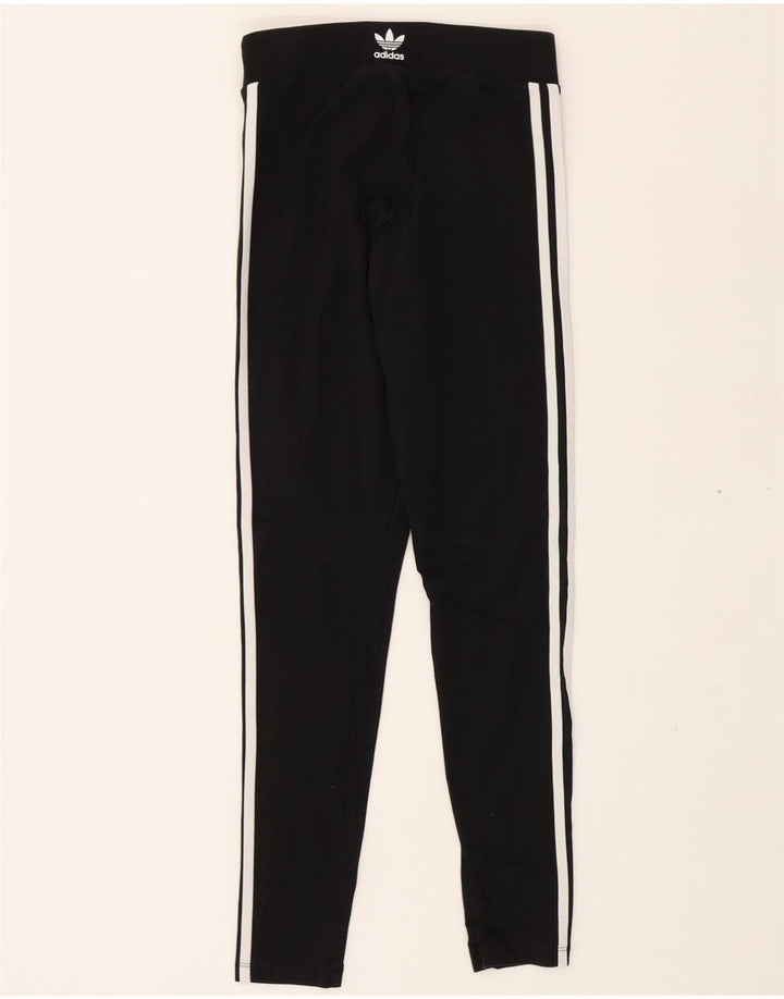 ADIDAS Womens Leggings UK 8/10 Small Black Cotton Vintage Adidas and Second-Hand Adidas from Messina Hembry 