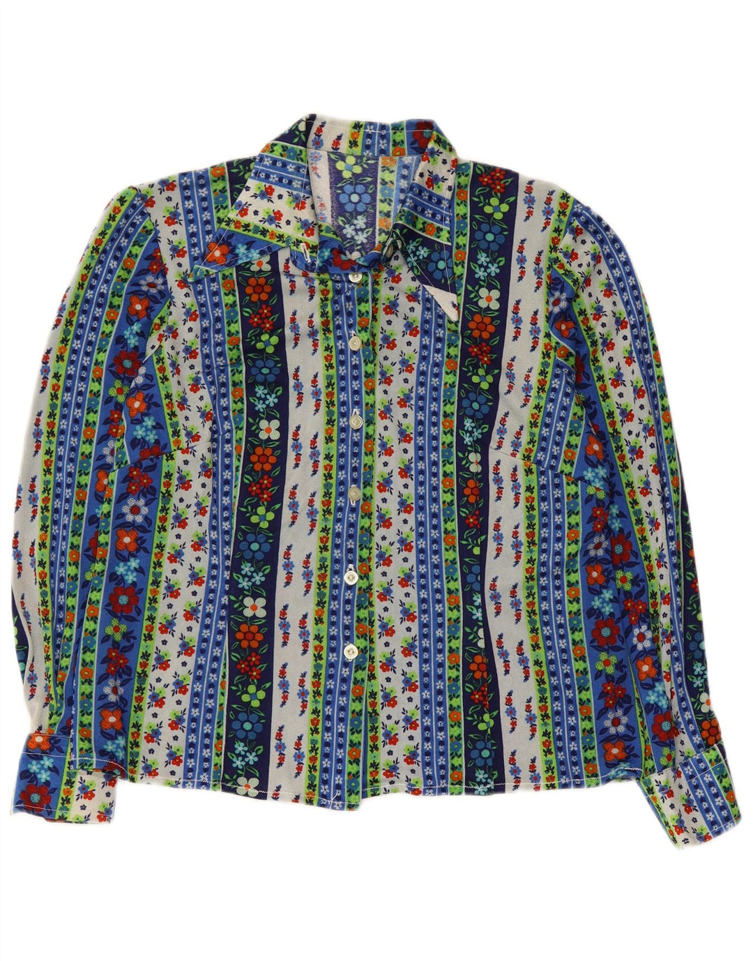 Vintage Womens Shirt Blouse UK 16 Large Multicoloured Floral