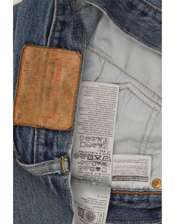 Levi's Mens 501 Straight Jeans W30 L30 Blue Cotton