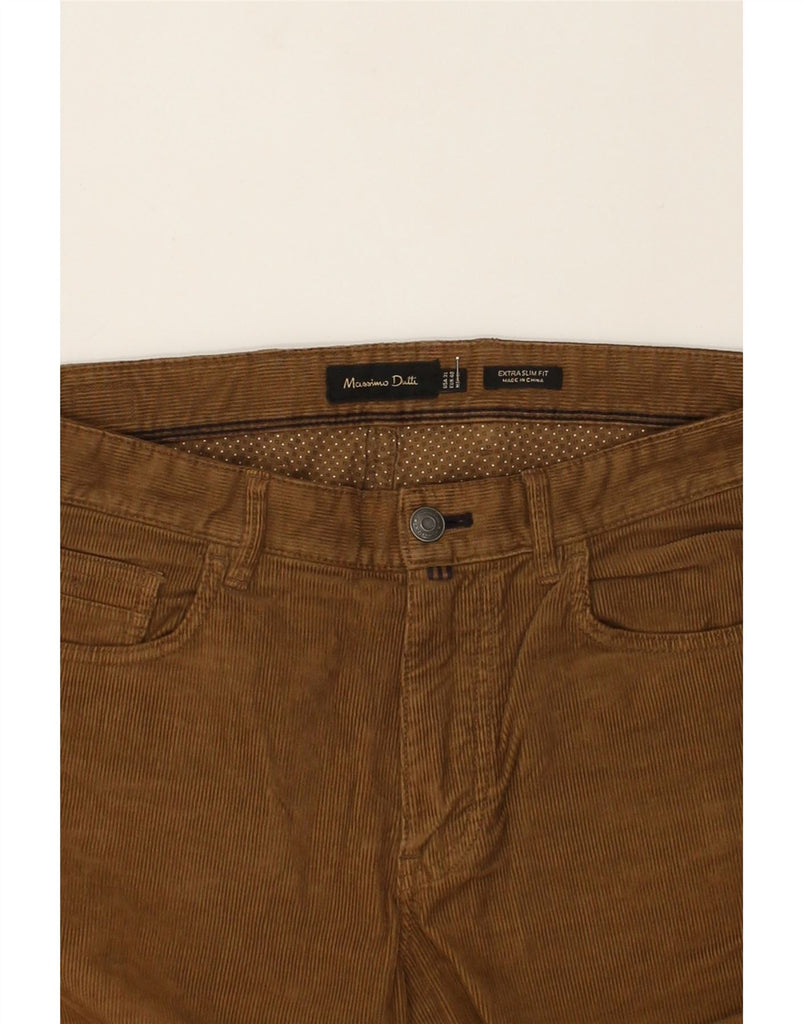 MASSIMO DUTTI Mens Extra Sim Fit Corduroy Trousers W31 L29 Brown | Vintage Massimo Dutti | Thrift | Second-Hand Massimo Dutti | Used Clothing | Messina Hembry 