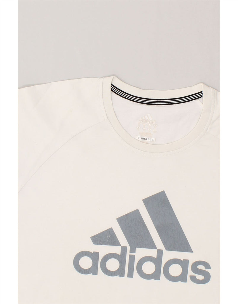 ADIDAS Mens Clima 365 Graphic T-Shirt Top Medium White Cotton | Vintage Adidas | Thrift | Second-Hand Adidas | Used Clothing | Messina Hembry 