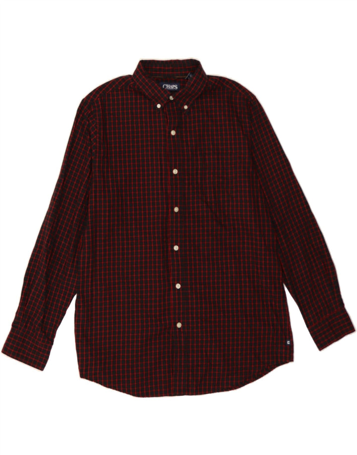 CHAPS Mens Flannel Shirt Medium Black Check Cotton Vintage Chaps and Second-Hand Chaps from Messina Hembry 
