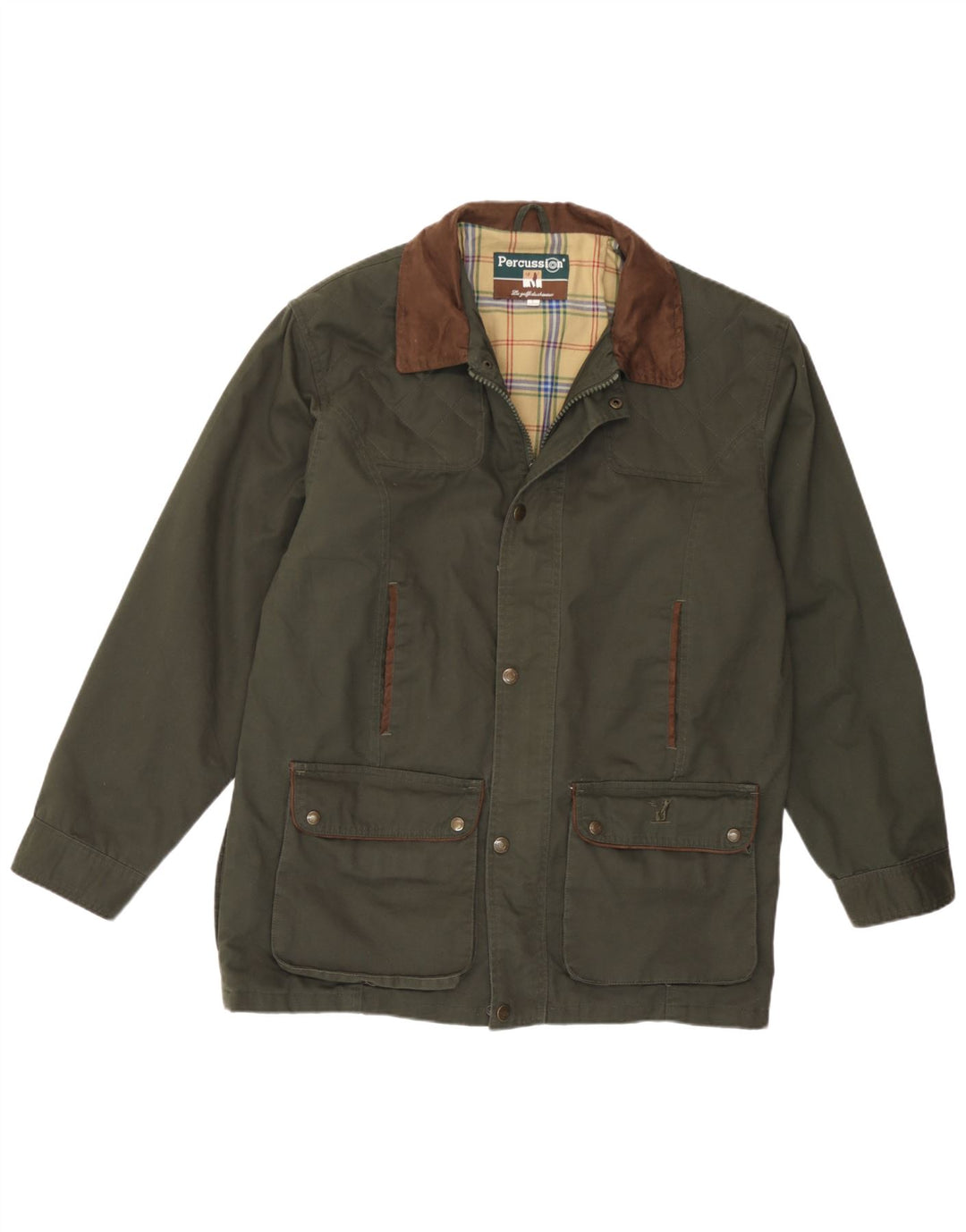 Percussion Mens Utility Jacket IT 50/52 Large Khaki Polyester