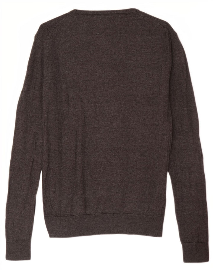 Zara Mens Jumper Sweater Large Grey Wool