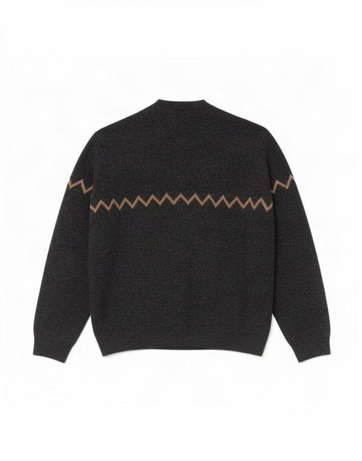 Hugo Boss Mens Crew Neck Jumper Sweater IT 50 Medium Grey Geometric Wool