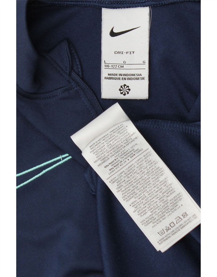 Nike Boys Dri Fit Pullover Tracksuit Top 12-13 Years Large Navy Blue