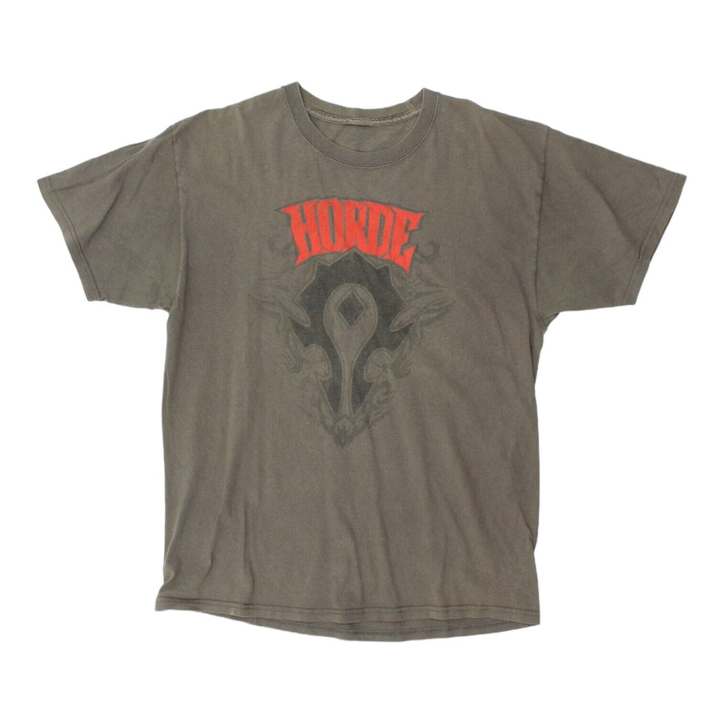 World Of Warcraft Horde Mens Grey Tshirt | Blizzard Entertainment Video Game VTG | Vintage Messina Hembry | Thrift | Second-Hand Messina Hembry | Used Clothing | Messina Hembry 