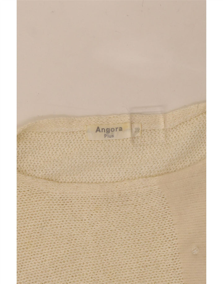 VINTAGE Womens Batwing Boat Neck Jumper Sweater EU 38 Medium Beige Acrylic Vintage Vintage and Second-Hand Vintage from Messina Hembry 