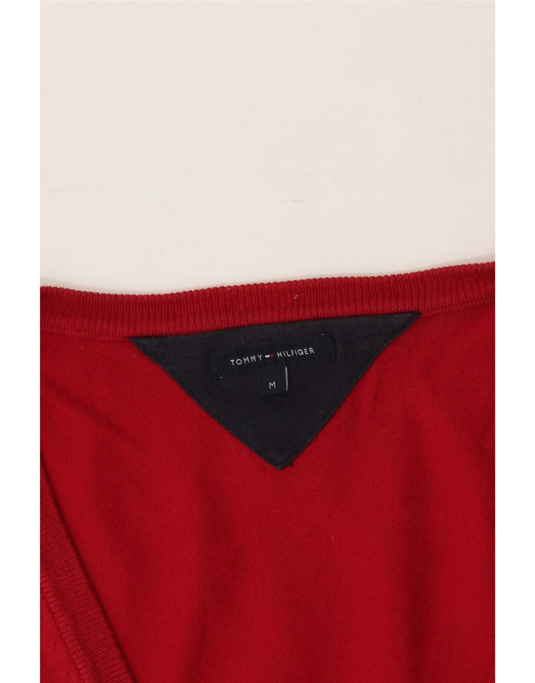 TOMMY HILFIGER Womens Cardigan Sweater UK 14 Medium Red Cotton Vintage Tommy Hilfiger and Second-Hand Tommy Hilfiger from Messina Hembry 