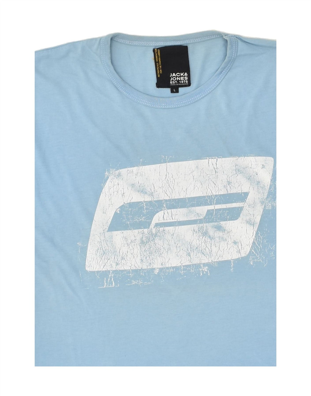 JACK & JONES Mens Graphic T-Shirt Top Large Blue Cotton | Vintage Jack & Jones | Thrift | Second-Hand Jack & Jones | Used Clothing | Messina Hembry 