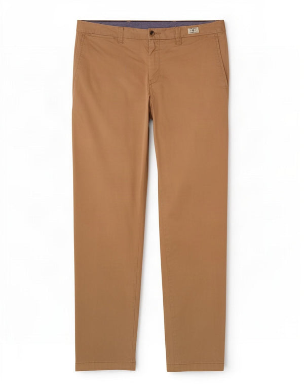 Tommy Hilfiger Mens Straight Chino Trousers W36 L32 Beige Cotton