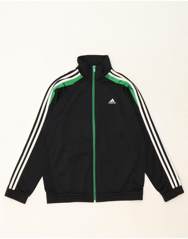 ADIDAS Boys Tracksuit Top Jacket 13-14 Years Black Polyester Vintage Adidas and Second-Hand Adidas from Messina Hembry 