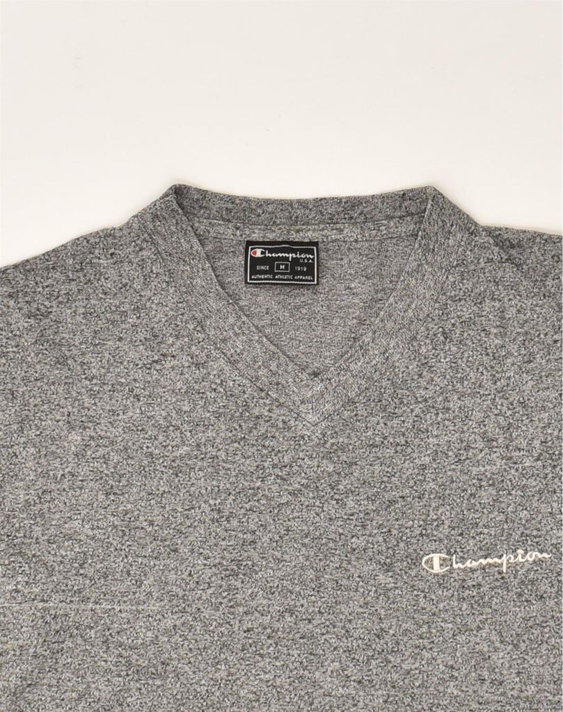 CHAMPION Mens T-Shirt Top Medium Grey Flecked Cotton | Vintage Champion | Thrift | Second-Hand Champion | Used Clothing | Messina Hembry 