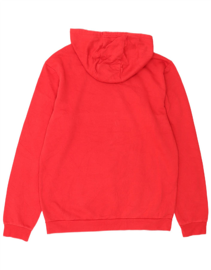 Adidas Mens Hoodie Jumper Medium Red Cotton