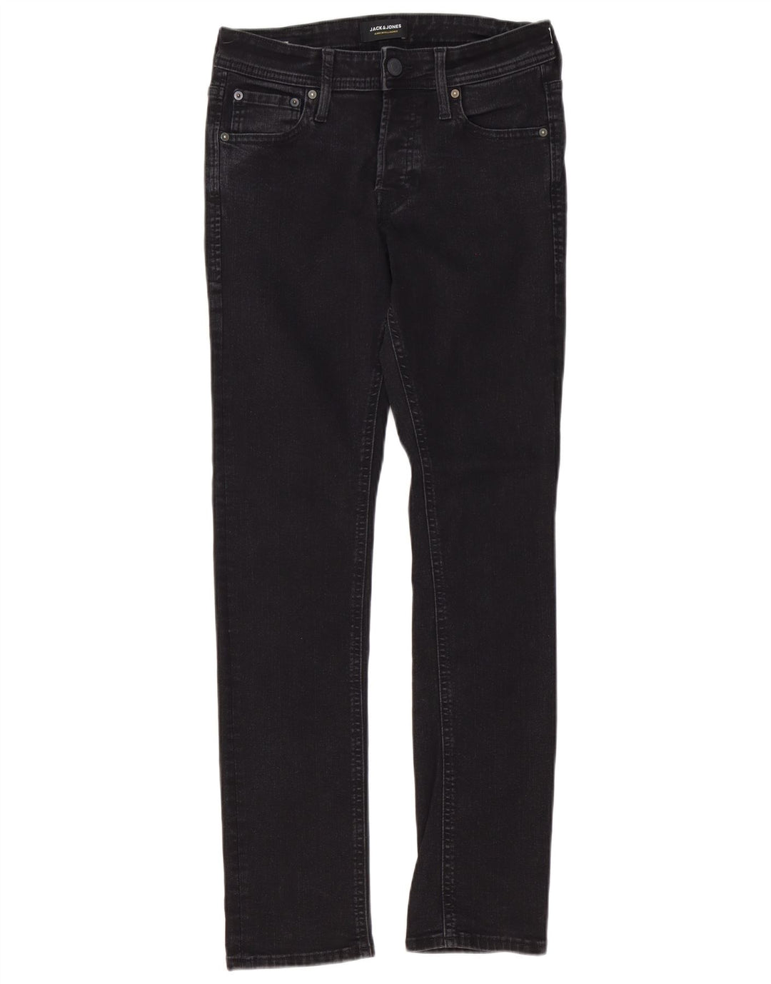JACK & JONES Mens GLENN Slim Jeans W28 L32 Black Cotton