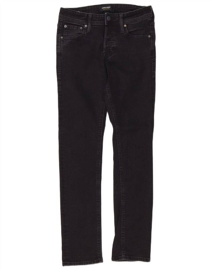 JACK & JONES Mens GLENN Slim Jeans W28 L32 Black Cotton