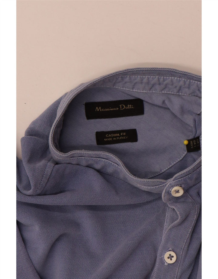 Massimo Dutti Mens Casual Fit Polo Shirt Large Blue
