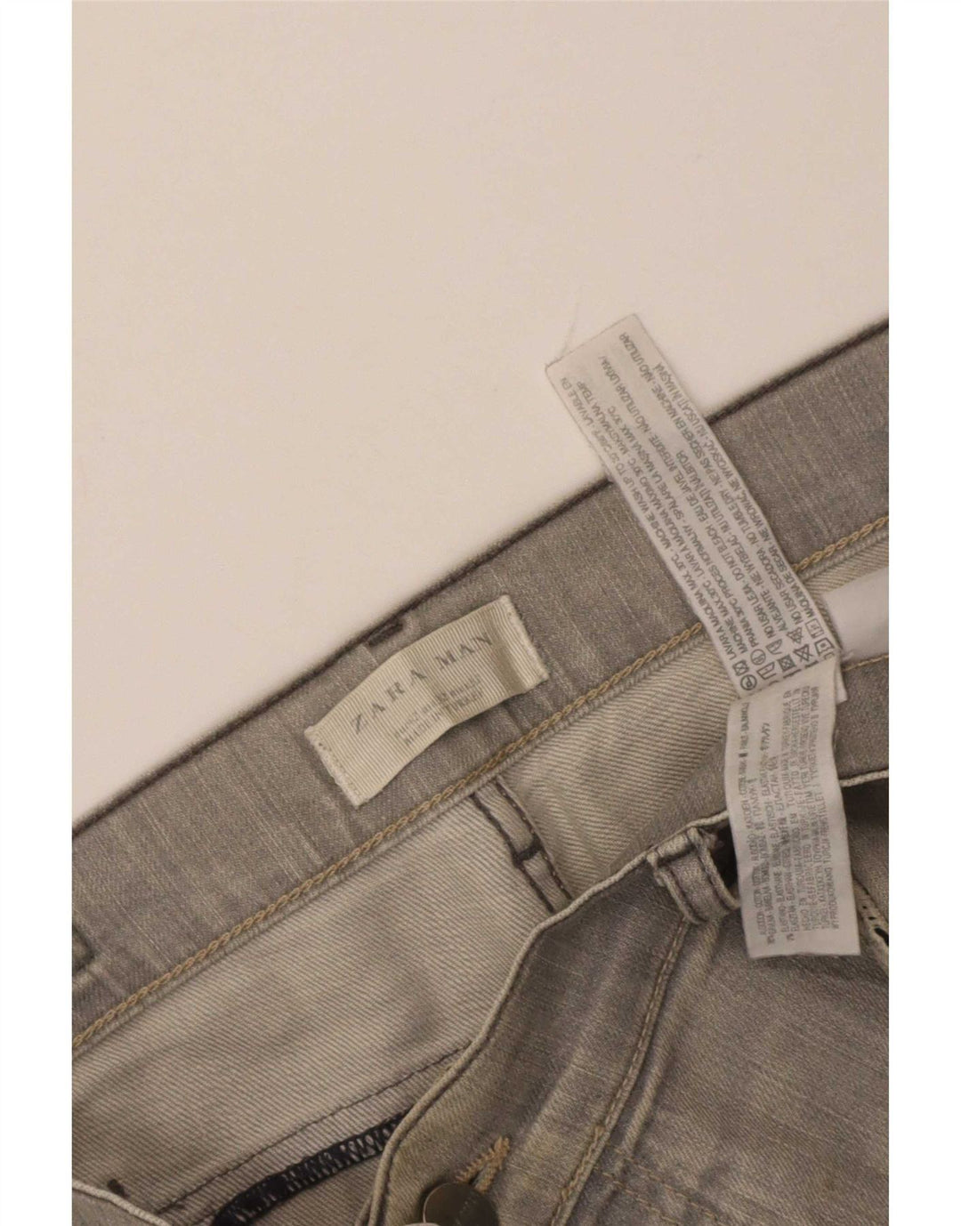 Zara Mens Straight Jeans EU 42 Large W32 L28 Grey Cotton