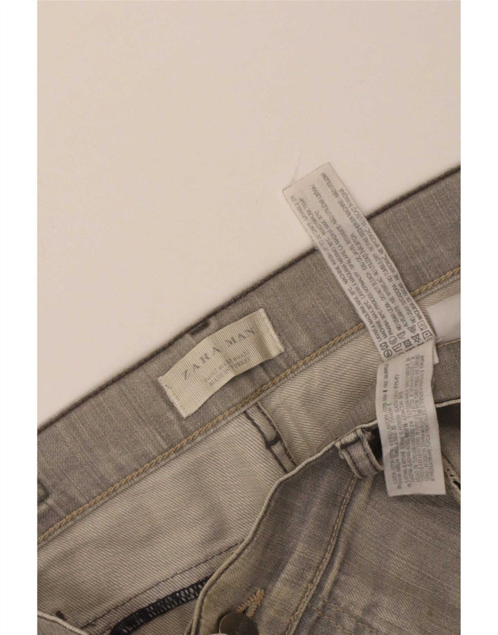 Zara Mens Straight Jeans EU 42 Large W32 L28 Grey Cotton
