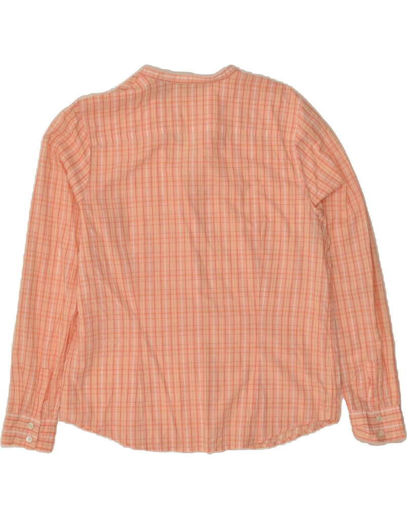 EDDIE BAUER Womens Shirt UK 14 Large Orange Check Cotton | Vintage Eddie Bauer | Thrift | Second-Hand Eddie Bauer | Used Clothing | Messina Hembry 