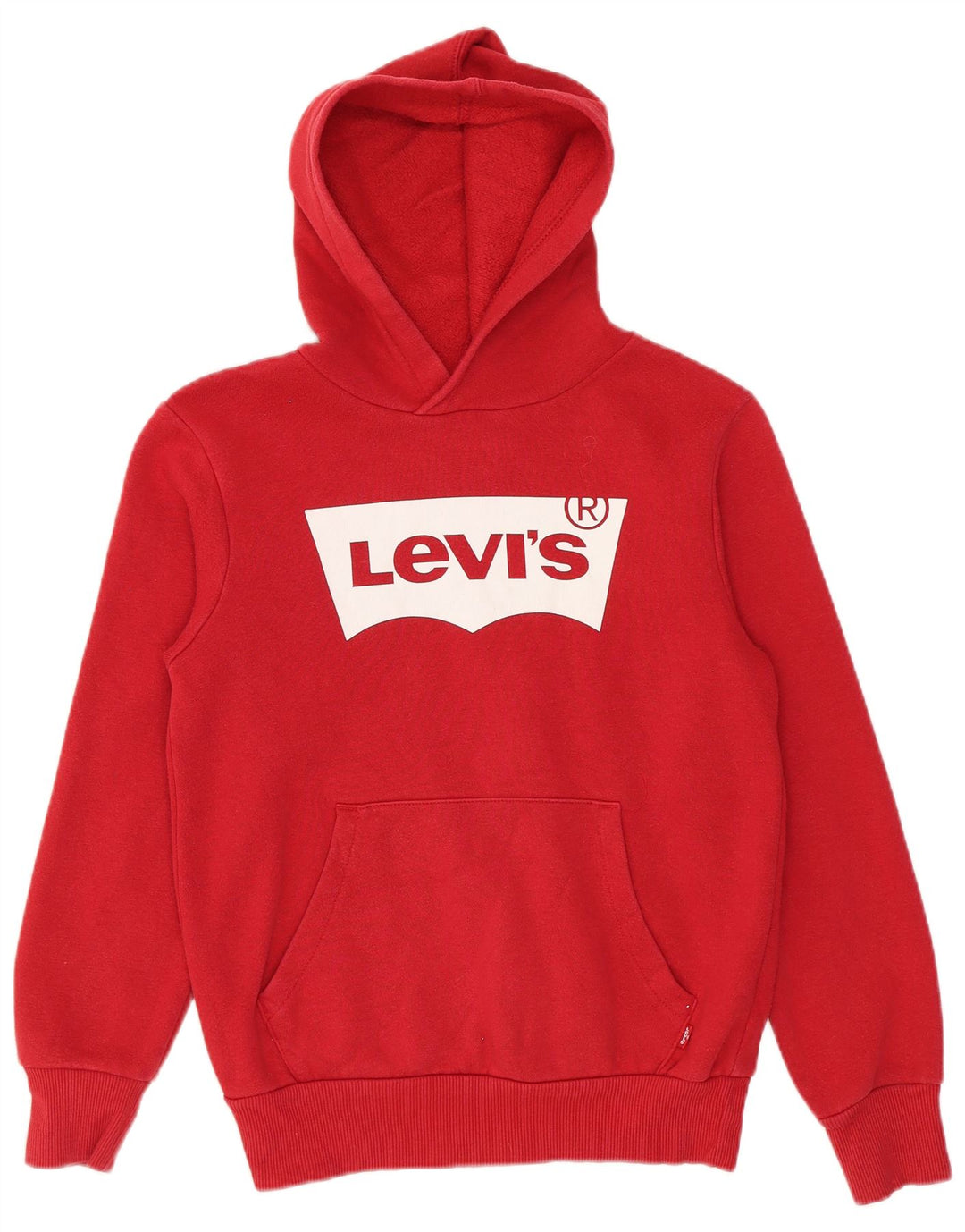 Levi's Boys Graphic Hoodie Jumper 9-10 Years Red Cotton