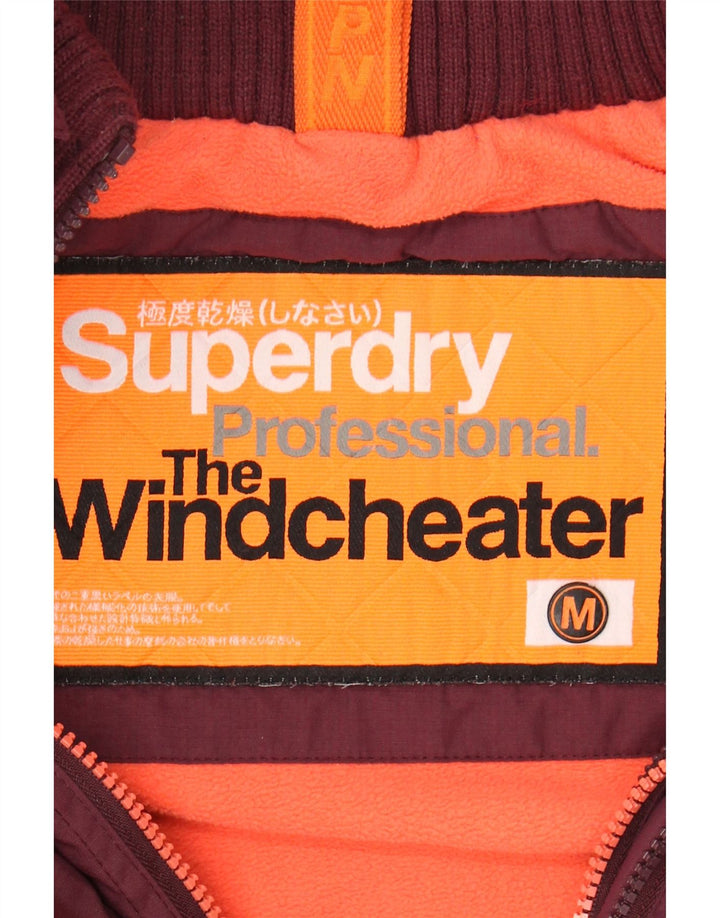 SUPERDRY Womens The Windcheater Windbreaker Jacket UK 14 Medium Burgundy