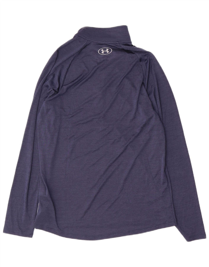 Under Armour Mens Zip Neck Pullover Tracksuit Top Medium Navy Blue