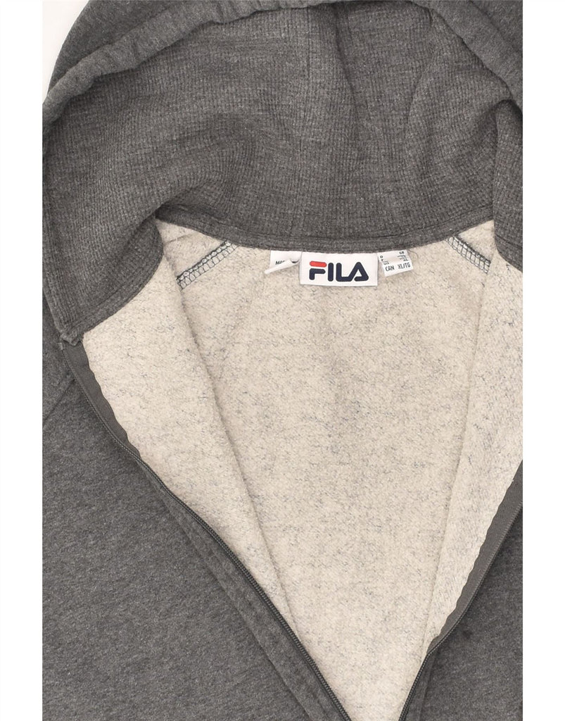 FILA Mens Zip Hoodie Sweater 2XL Grey Cotton | Vintage Fila | Thrift | Second-Hand Fila | Used Clothing | Messina Hembry 