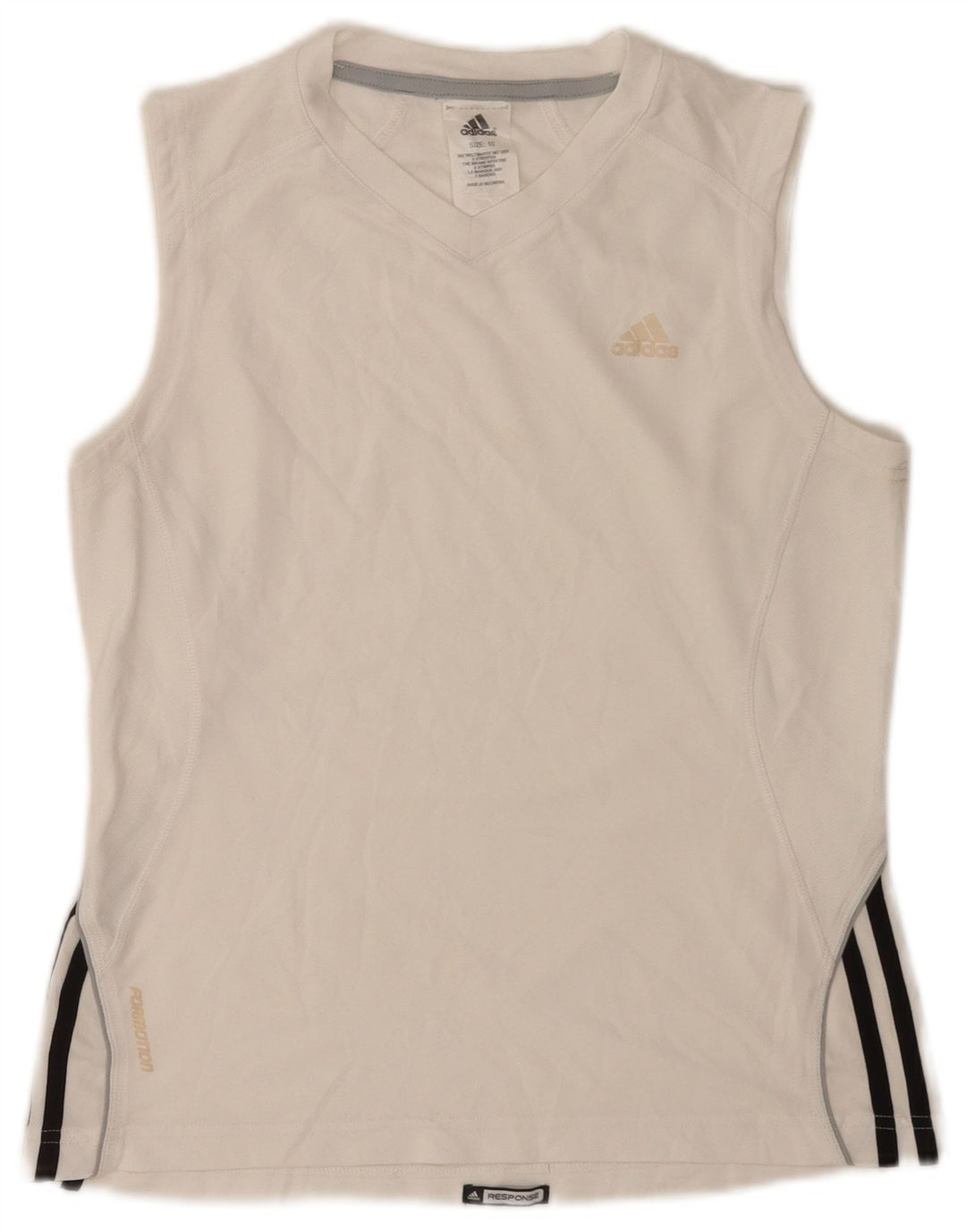 Adidas Womens Vest Top UK 10 Small White Polyester