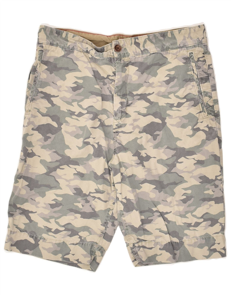 TOMMY HILFIGER Mens Chino Shorts W31 Medium Grey Camouflage Cotton | Vintage Tommy Hilfiger | Thrift | Second-Hand Tommy Hilfiger | Used Clothing | Messina Hembry 