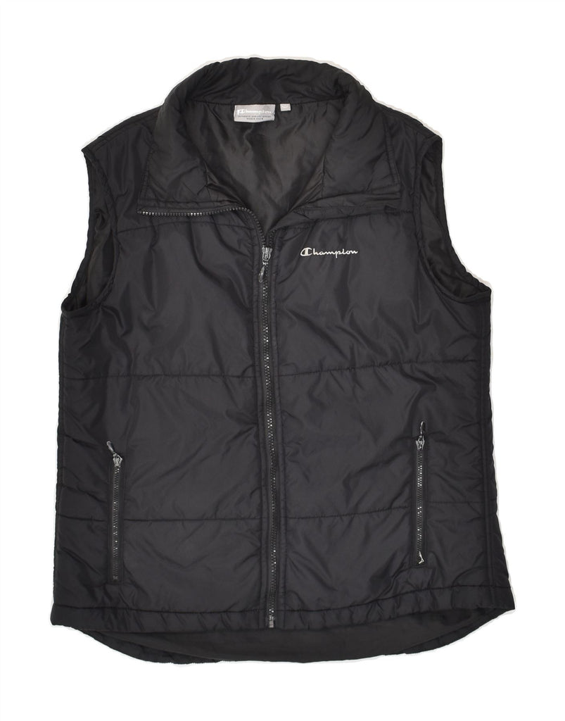 CHAMPION Boys Padded Gilet 13-14 Years Black Polyester | Vintage Champion | Thrift | Second-Hand Champion | Used Clothing | Messina Hembry 