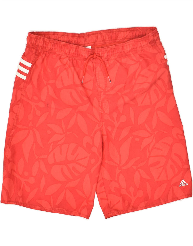 ADIDAS Girls Sport Shorts 13-14 Years Red Floral Polyester | Vintage Adidas | Thrift | Second-Hand Adidas | Used Clothing | Messina Hembry 