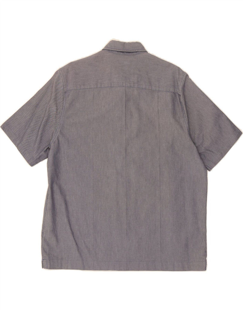 LEVI'S Mens Short Sleeve Shirt Large Navy Blue Cotton Vintage Levi's and Second-Hand Levi's from Messina Hembry 