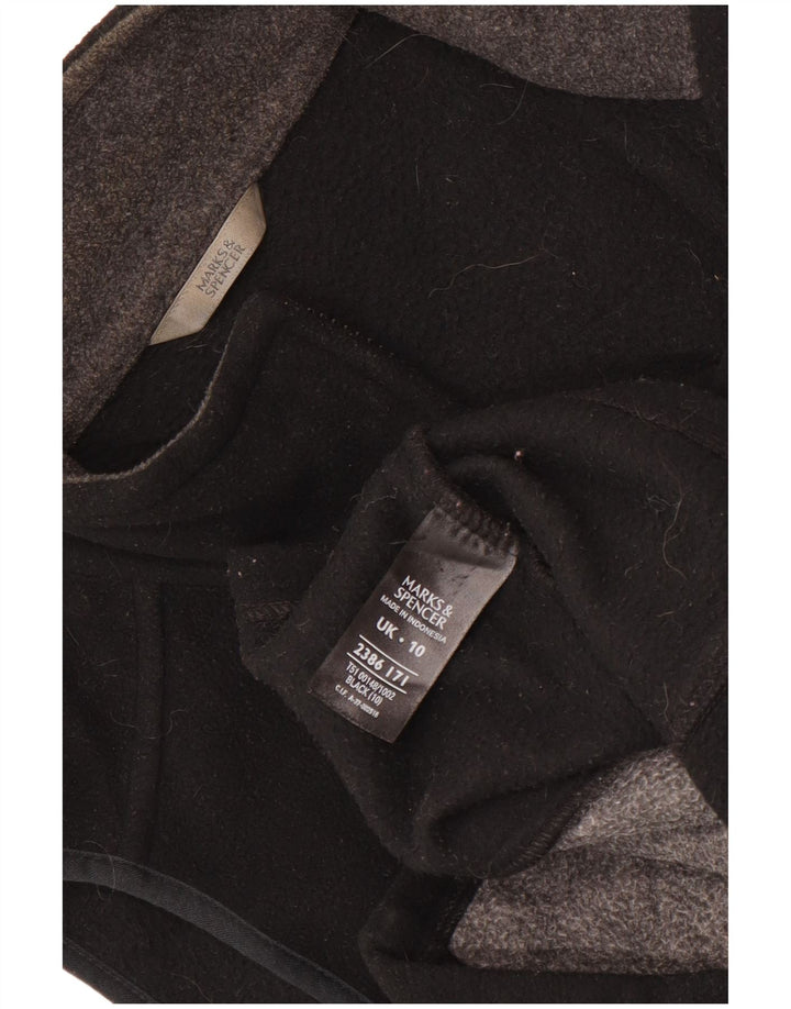 Marks & Spencer Womens Fleece Gilet UK 10 Small Black Polyester