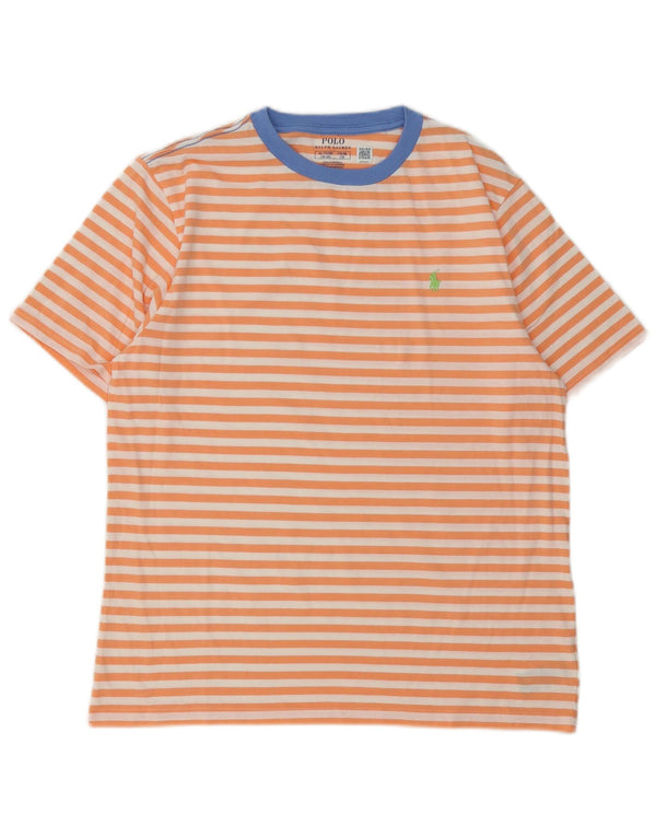 Polo Ralph Lauren Boys T-Shirt Top 15-16 Years XL Orange Pinstripe Cotton