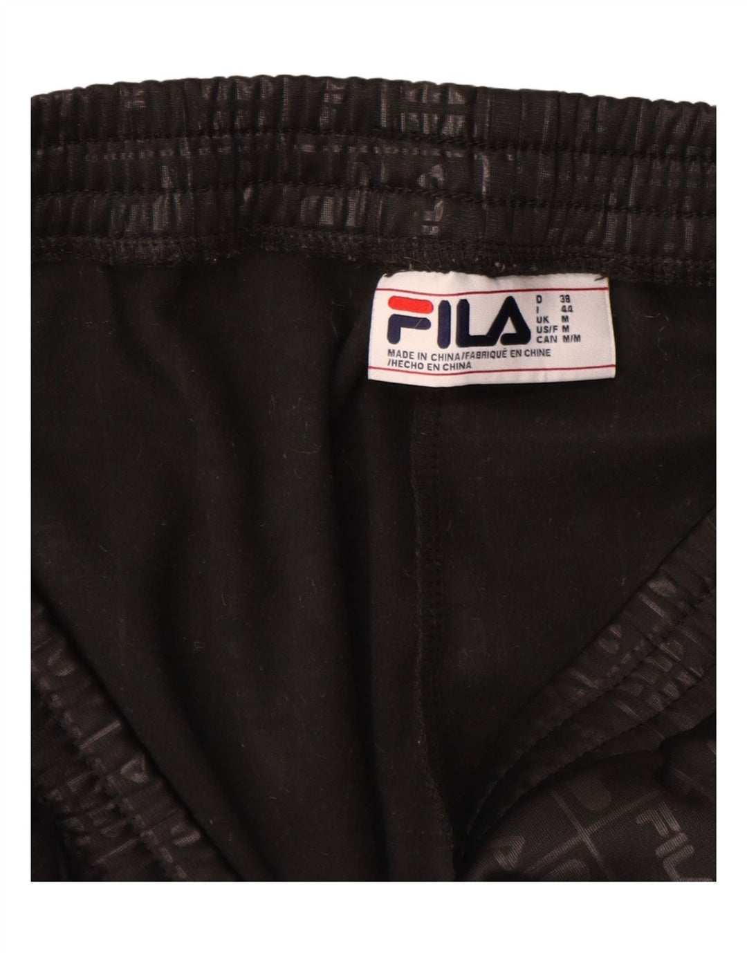 Fila Womens Graphic Tracksuit Trousers UK 14 Medium Black Colourblock