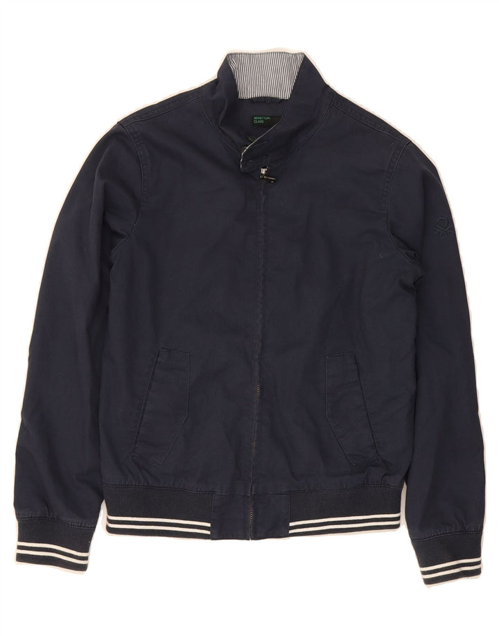 BENETTON Boys Bomber Jacket 10-11 Years XL Navy Blue Cotton Vintage Benetton and Second-Hand Benetton from Messina Hembry 