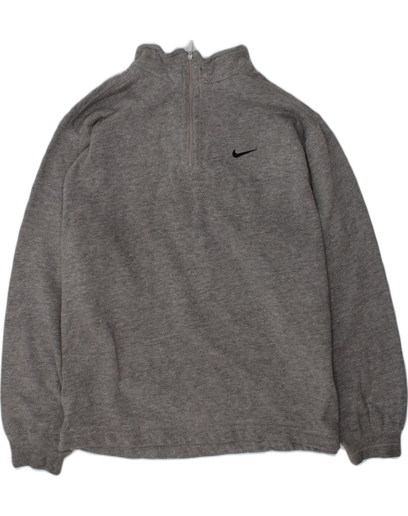 NIKE Boys Zip Neck Sweatshirt Jumper 11-12 Years Medium  Grey Cotton | Vintage Nike | Thrift | Second-Hand Nike | Used Clothing | Messina Hembry 