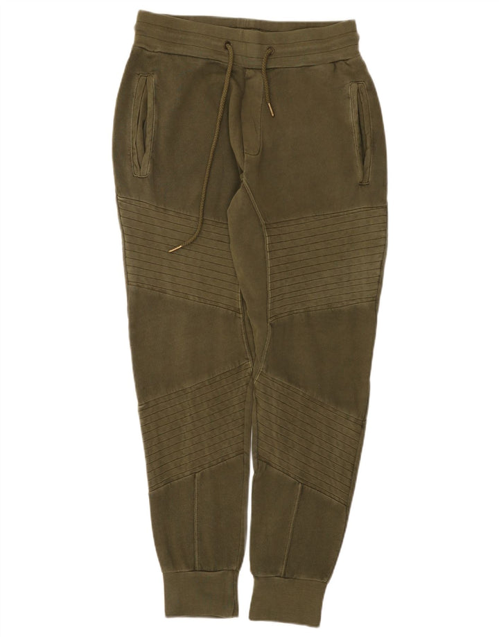 Zara Mens Tracksuit Trousers Joggers Medium Khaki Cotton