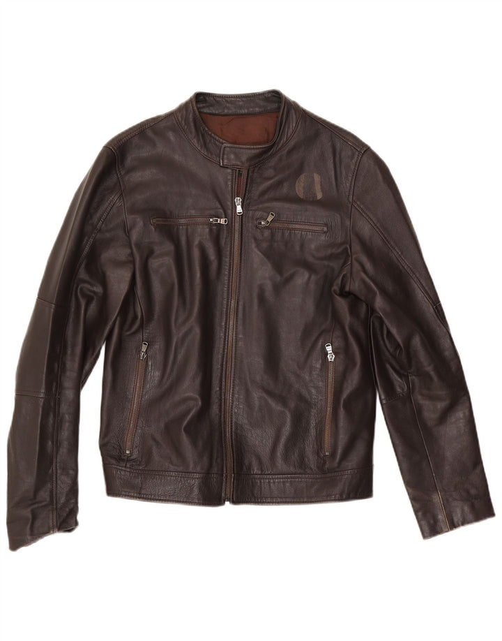 Vintage Mens Leather Jacket UK 38 Medium Brown