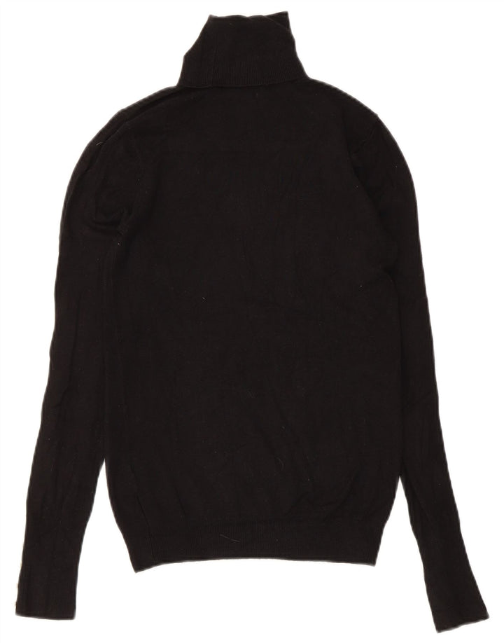 Zara Womens Roll Neck Jumper Sweater UK 8 Small Black Viscose