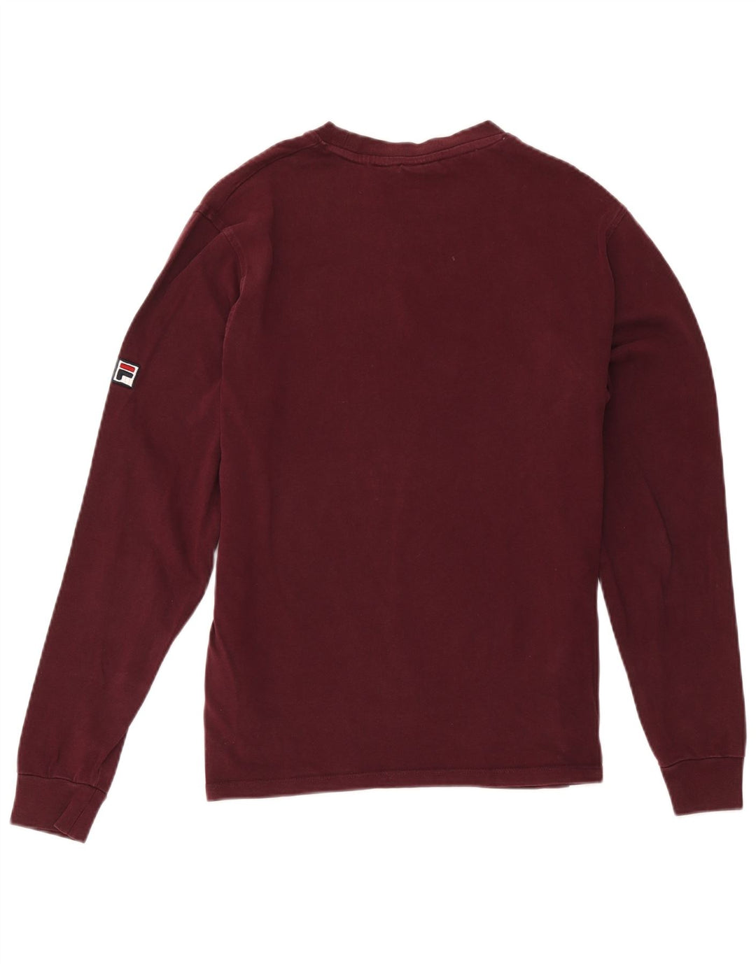Fila Mens Top Long Sleeve Small Burgundy Cotton