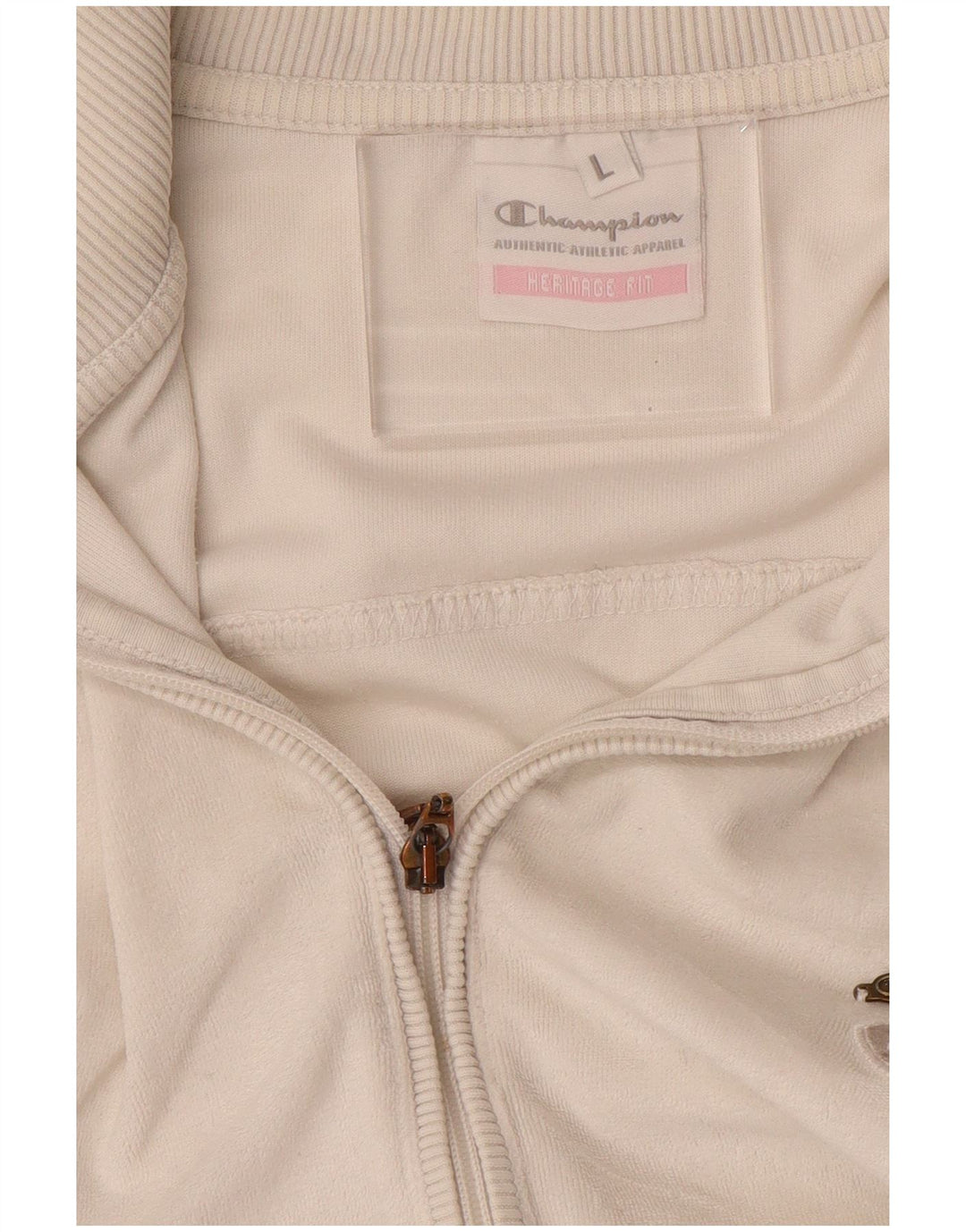 CHAMPION Womens Heritage Fit Tracksuit Top Jacket UK 16 Large White