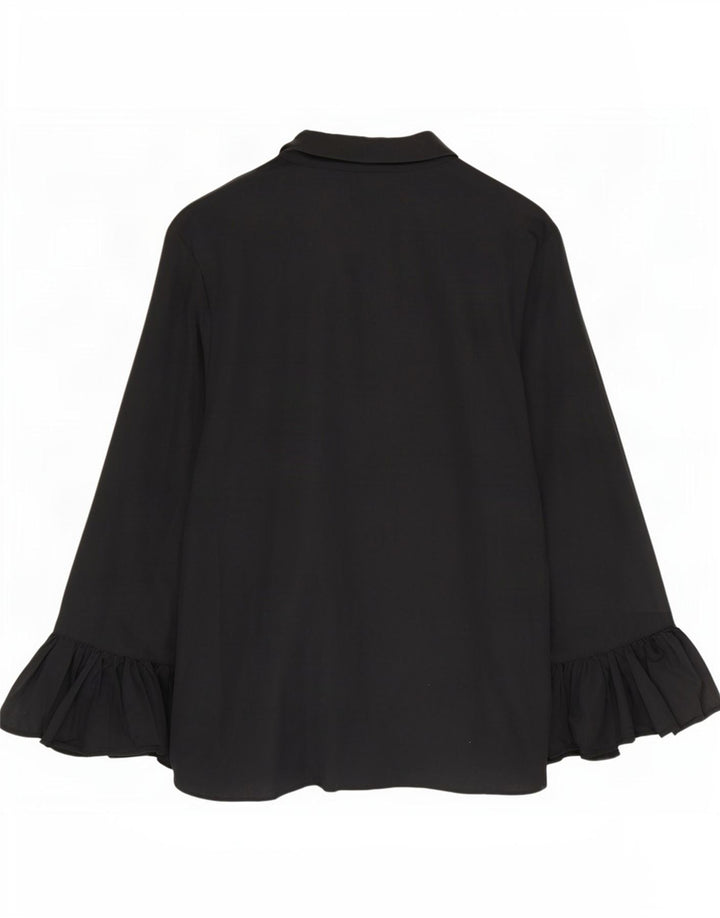 Marks & Spencer Womens Shirt Blouse UK 24 4XL Black Cotton