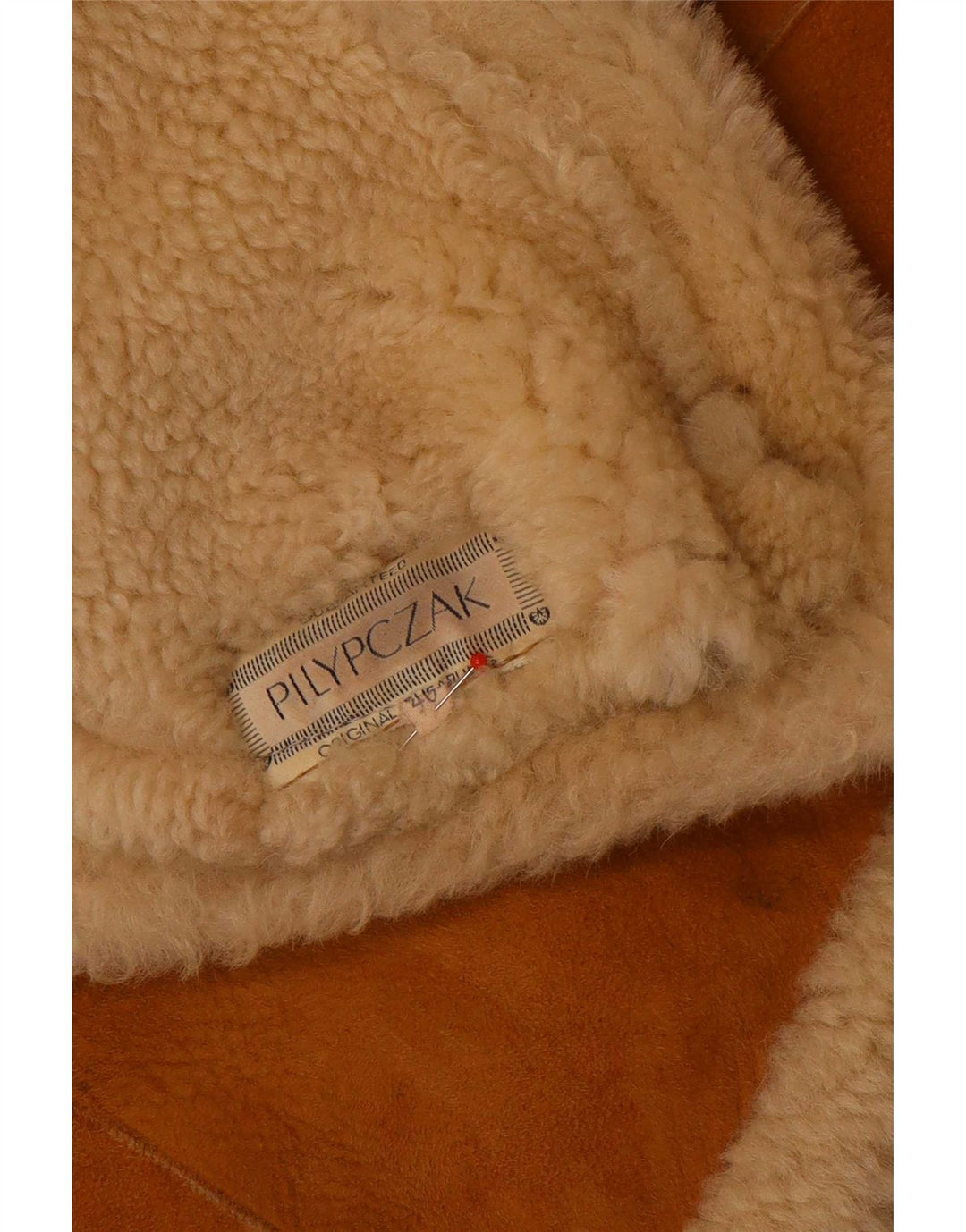 Vintage Womens Hooded Oversized Shearling Jacket EU 40 Medium Brown