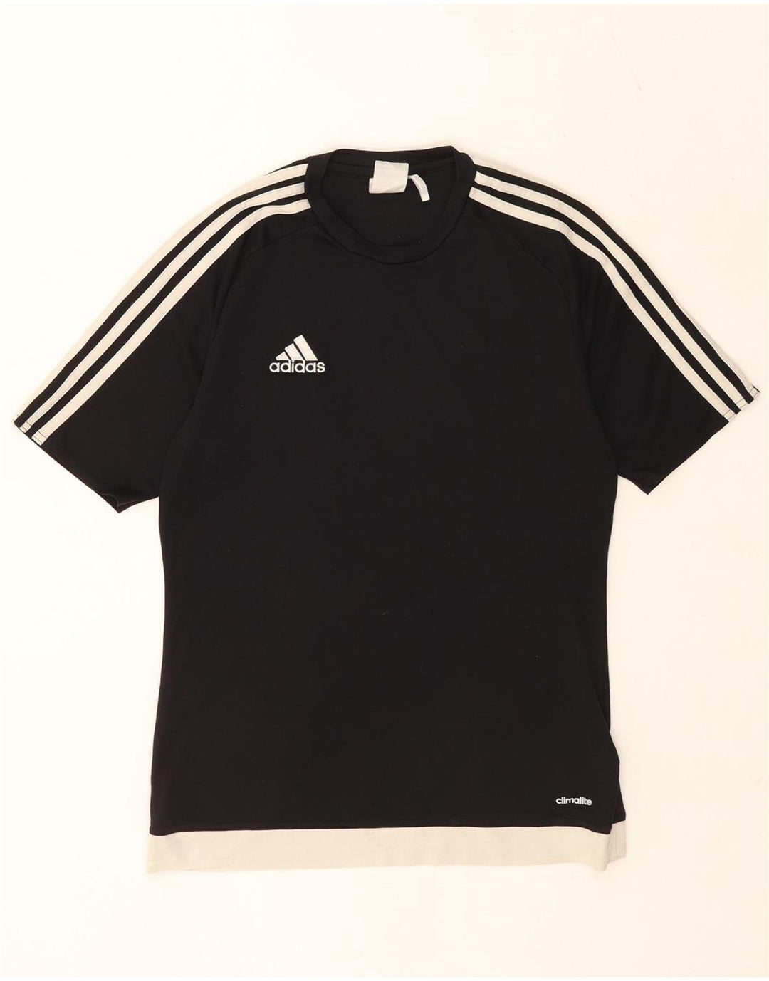 ADIDAS Mens Climalite T-Shirt Top Small Black Colourblock Polyester