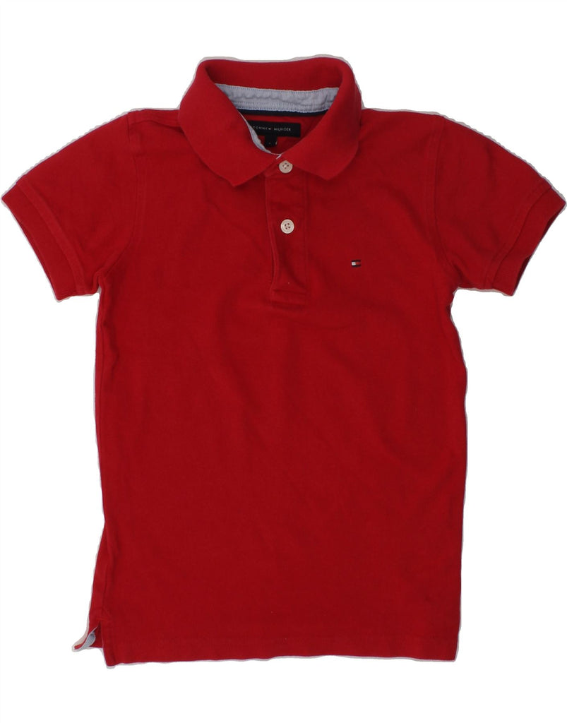 TOMMY HILFIGER Boys Polo Shirt 5-6 Years Red Cotton | Vintage Tommy Hilfiger | Thrift | Second-Hand Tommy Hilfiger | Used Clothing | Messina Hembry 