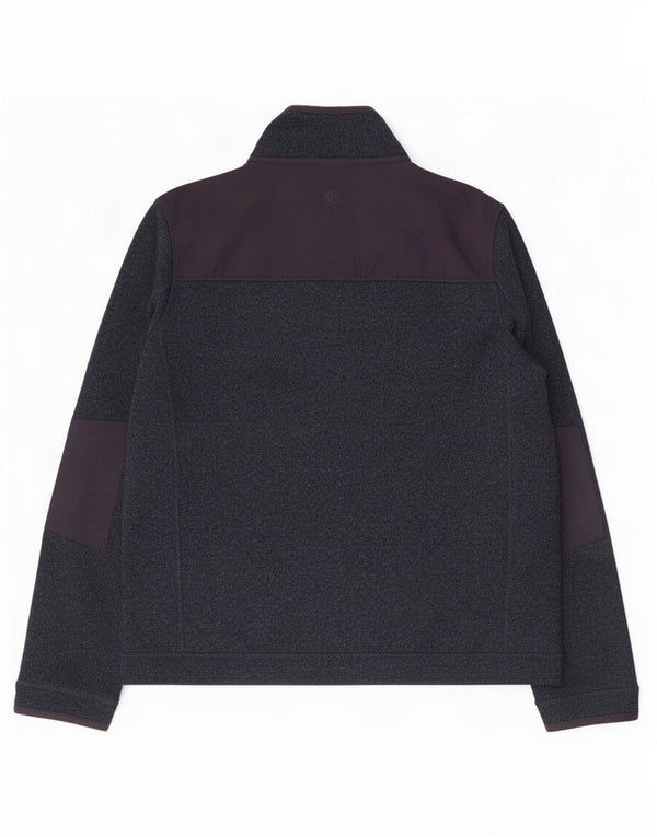 Fat Face Mens Zip Neck Sweatshirt Jumper Large Navy Blue Flecked Polyester